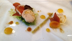 Ballotine of Chicken Rabbit and Apricot at Opus Restaurant, Birmingham